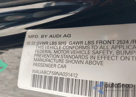 2022 Audi A5 Sportback Premium 40 Tfsi Quattro S Tronic z USA, uszkodzony, nr VIN WAUABCF59NA031412